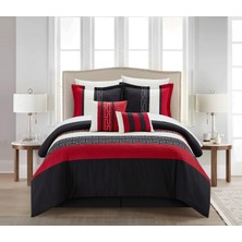 Chic Home CS1223-112-AN Carlton 6 Parça Yorgan Seti, Queen Boy, Siyah