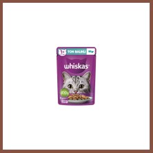 Whiskas Pouch Jöle Içinde Ton Balıklı Yetişkin Kedi Konservesi 85 gr Dry