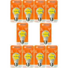 Osaka 12V 10W (75W) Beyaz Işık 6500K E27 LED Ampul, 10 Adet