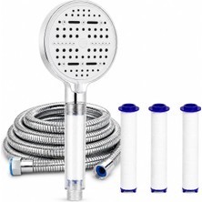 Sogud Duş Başlığı Seti Beyaz - 150 cm Hortumlu Filtreli Arıtmalı El Duşu - 6 Fonksiyonlu Yüksek Basınçlı Model - 3 Yedek Filtre Kartuşlu Kireç Önleyici Su Tasarruflu [enerji Sınıfı A++]
