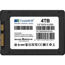 Twinmos 4 Tb Twınmos 2.5 Sata3 580/550 3dnand Grey TM4000GH2UGL Dry