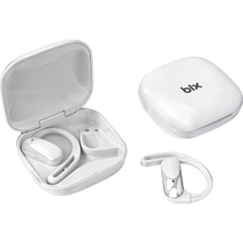 Bix Ows2 Bluetooth 5.4 Stereo Sesli Ipx4 Sertifikalı Spor Fitness ve Koşu Için Ergonomik Ear Hook Esnek Kulak Kancalı Kablosuz Kulaklık (Beyaz)