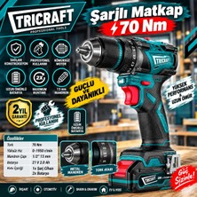 Tricraft Şarjlı Darbeli Matkap 13 mm 70 Nm
