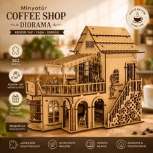 Die Grup Algwooddesign Coffee Shop Diorama Ahşap Maket Seti 362 Parça – Dıy Miniatür Kafe Binası Koleksiyoner Modeli