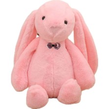 Die Grup Uyku Arkadaşım Papyonlu Uzun Kulak Bunny Peluş Tavşan 65 cm (Pembe)