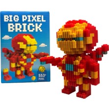 Die Grup Netavantaj Big Pixel Brick Ironman Tasarımlı Büyük Parçalı Blok Oyuncak Seti, 553+ Parça