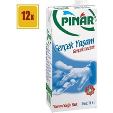 Pınar Süt Yarım Yağlı 1 Lt 12’li Paket