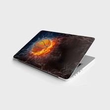 Die Grup Laptop Sticker Bilgisayar Notebook Pc Kaplama Etiketi Basketball Fire