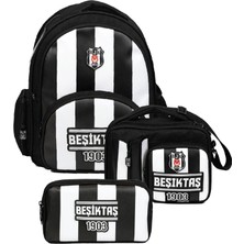 Die Grup Beşiktaş Erkek Çocuk Üçlü Ilkokul Okul Çanta Seti - Beşiktaş 1903 Baskılı (Siyah - Beyaz) - SETBJK26357A