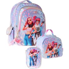 Die Grup Wow Generation Üçlü Ilkokul Okul Çanta Seti - Mavi - Pembe - Cool Desenli - Kız Çocuk - SETWG-W6039A