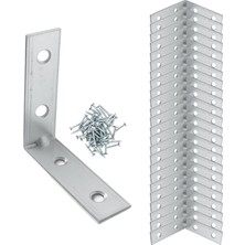 Die Grup (50 Adet) Metal Köşebent 50X50X15 mm Ince L Demiri Gönye Mobilya Duvar Sabitleme Bağlantı Aparatı