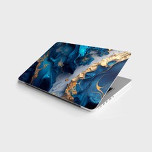 Die Grup Laptop Sticker Bilgisayar Notebook Pc Kaplama Etiketi Lüks Mermer Altın Mavi