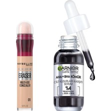 Die Grup Maybelline New York Instant Anti Age Eraser Kapatıcı - 01 Light & Aha+Bha Cilt Kusurları Karşıtı Serum%4 [niasinamid + Peelıng Etkili Aha+Bha] 30ML Set