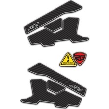 Die Grup ADV350 Adv 350 Karbon Görünümlü Basamak Altı Koruyucu Pad 3D Kabartmalı Pad Sticker Etiket Redlinegrafik