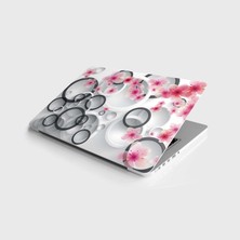Die Grup Laptop Sticker Notebook Pc Kaplama Etiketi Yuvarlak Çiçekler