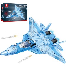Esranın Dünyası Reobrix Su-57 Savaş Uçağı Yapı Seti, Yetişkinler Için Savaş Uçağı Model Kiti 33030, Erkekler Için Askeri Uçak Model Seti, Havalı Dekor Askeri Oyuncaklar Askeri Hayranlar Için Ideal Hediyeler Çocuklar