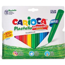 Esranın Dünyası Carioca Jumbo Üçgen Elleri Kirletmeyen Yıkanabilir Pastel Boya Kalemi 12'li