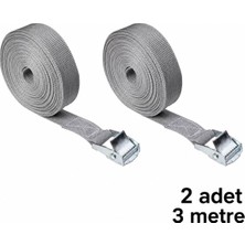 Die Grup Kamyon Bagaj Çinko Alaşımlı Ağır Yük Cırcır Bağlama Kayışları Yük Taşımacıları ve Inşaat Işçileri Için Dayanıklı Gri Kam Toka Kayışları (3 Metre)