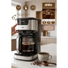 Sinbo SCM-9041 Otomatik Zaman Ayarlı Xl Filtre Kahve Makinesi 14 Fincan Kapasite Cam Hazne ile
