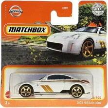 Die Grup Kibrit Kutusu - 2003 Nissan 350Z - Mbx 75/100 - GXM93 - Kısa Kart - Süper Hızlı Lesney - Beyaz Altın - Mattel 2021