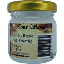Koza Sanat Geleneksel Ebru Boyası Ezilmiş Pigment Gümüş 40 cc