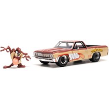 Die Grup Jada Looney Tunes 1:24 1967 Chevy El Camino Döküm Araba ve 2.75 Inç Tazmanya Şeytan Figürü, Çocuklar ve Yetişkinler Için Oyuncaklar