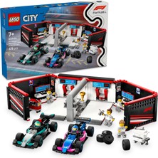 LEGO City F1 Garajı ve Mercedes-Amg ve Alpine Arabaları 60444-7 Yaş ve Üzeri Çocuklar Için Yarış Arabası Içeren Yaratıcı Oyuncak Yapım Seti, Doğum Günü Hediyesi (678 Parça)