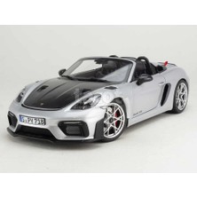 Die Grup Norev 1/18 Porsche 718 Spyder Rs Weissach Pack 2023 Gt Silver Metallic Diecast Metal Model Araba