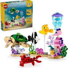 Die Grup LEGO Creator Deniz Hayvanları 31158-8 Yaş ve Üzeri Çocuklar Için Balık, Kaplumbağa ve Yengeç Model Seçenekleri Içeren 3’ü 1 Arada Yaratıcı Oyuncak Yapım Seti (421 Parça)