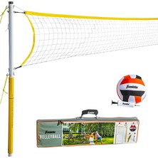 Die Grup Franklin Sports Voleybol Net Seti, Voleybol, Taşınabilir Ağ ve Zemin Kazıkları - Plaj Veya Arka Bahçe Voleybolu - Aile