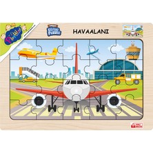 Mythriva Playwood Ahşap Eğitici Puzzle Havaalanı