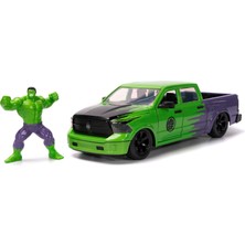 Die Grup Jada, 253225029, Ram Kamyonet Oyuncak, Serbest Tekerlekli, Açılabilir Parçalı, Marvel Lisanslı, Hulk Figürlü, Die-Cast (Metal)