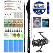 Mythriva Yekoutdoor Pro Olta Seti Okuma Obsidian Super Light Tele Surf 420CM 100-220GR Olta Kamışı&shimano Makina Aerlex Xtc 14000