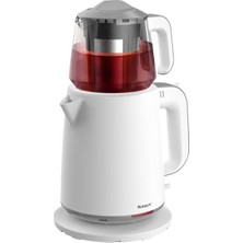 Die Grup Sunny Pasha Çay Makinesi SN5CKM33 Bg Beyaz/gri – 1.8l Su Isıtıcı + 1l Cam Demlik 2200W