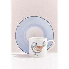 Die Grup Bird Art Porselen Espresso Fincanı Mavi