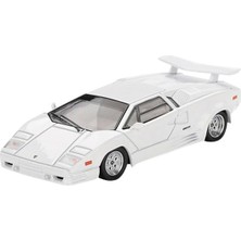 Mythriva Mını Gt Countach 25. Yıldönümü Beyaz Sınırlı Üretim 1/64 Diecast Model Araba MGT01134