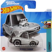 Mythriva Hot Wheels - ´70 Dodge Charger - Tooned 1/5 - HTD86 - Short Card - Fast & Furious - Metalik Gri - Mattel 2024 – 1:64