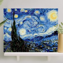 Mythriva Sayılarla Boyama Tuval Seti Fırça Boya Dahil (Çıtalı) 40X50 cm - Yıldızlı Gece