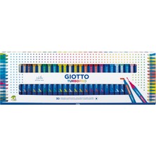 Mythriva Giotto Turbo Pro Çift Uçlu Marker Kalem, Yuvarlak Şekli, Çeşitli Renkler, 30 Adet