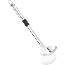 Mythriva Leifheit Kepçe 33 cm Proline Serisi, Paslanmaz Çelik Çorba Kepçesi, Yüksek Kaliteli Tasarım, Oval Saplı ve Pratik Asma Halkalı Kepçe, Sos Kaşığı, Pişirme Kaşığı, Gümüş