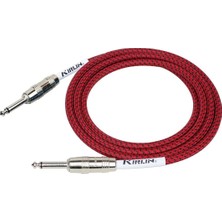 Mythriva Kirlin 3mt. 1/4'' Mono Enstrüman Kablosu (Kırmızı)