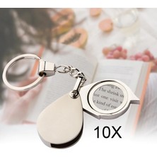 Die Grup Taşınır, Mini Katlanır Çelik Anaktarlıklı Cep Büyüteci 10X30MM Cam Lens
