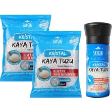Die Grup Saygın Kristal Kaya Tuzu Sofrada Öğütme 500 gr 2 Adet + Değirmen 110 gr