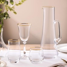 Mythriva Evalıza Crystalite Gold Su Bardağı Seti Altın Detaylı 37 Parça 12 Kişilik