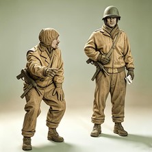 Die Grup Goodfyouth 1/35 Ikinci Dünya Savaşı Abd Tank Asker Reçine Model Kiti Boyasız ve Montajsız (2 Figür, Tanksız) //L8TJNUI2