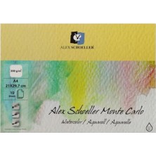 Mythriva Alex Schoeller A4 300 gr Monte Carlo Sulu Boya Defteri 10'lu, Standart ALX-0227