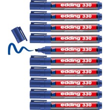 Mythriva Edding 330 Permanent Markör Mavi - 10 Kalem - 1-5 mm Kesik Uçlu