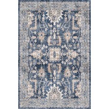 Kilim Home Mars Halı Osmanlı Eskitme Desenli Mavi Zeminli Salon Halısı Mars 2259