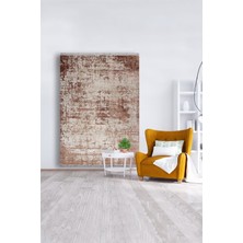 Kilim Home Mars 2033 Kahve ve Krem Tonunda Modern Eskitme Desen Kaymaz Taban Dekoratif Halı