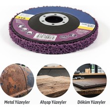 Mythriva Mor 115 mm Parlatma Diski Döküm Metal Ahşap Yüzeyler Için Pas Boya Sökücü Flap Disk